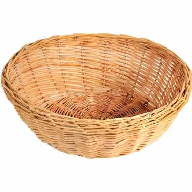 Gevlochten rieten fruitmand/broodmand rond 36 x 11 cm