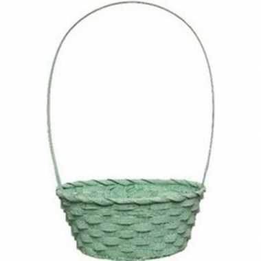 Paaseieren mandje mintgroen 38 cm gevlochten riet