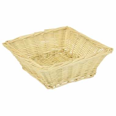 Vierkante rieten mand/schaal 26 x 26 x 8 cm