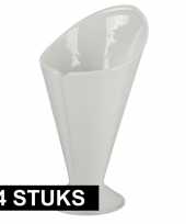 4x stuks friet patathouders porselein 11 cm