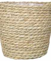 Naturel rotan mand van gedraaid touw riet 20 5 cm