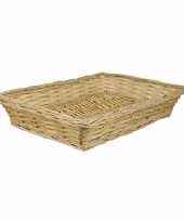 Rechthoekige rieten mand schaal 36 x 26 x 7 cm