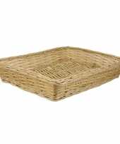 Rechthoekige rieten mand schaal 41 x 32 x 8 cm