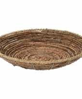 Ronde rieten mand schaal 35 x 7 cm